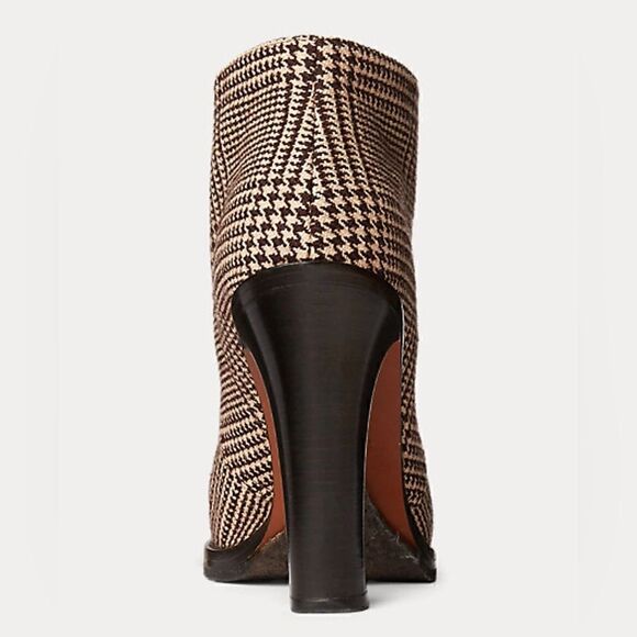 Ralph Lauren Fall 2021 Brown Glen Plaid Wool Flannel Jaylen Bootie - Picture 9 of 16